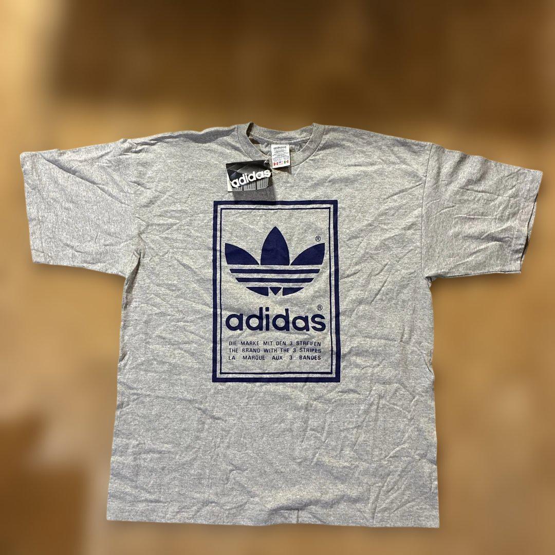 未使用　万国旗タグ　 adidas グレー Tシャツ　 LLサイズ