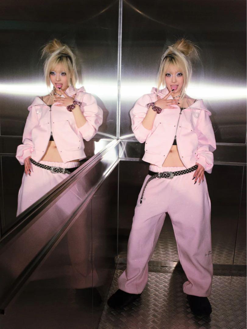 9090 GIRL 訳あり 90 Logo Glitter Zip Hoodie 90 Logo Glitter Light Zip Hoodie【9090girl】 – YZ