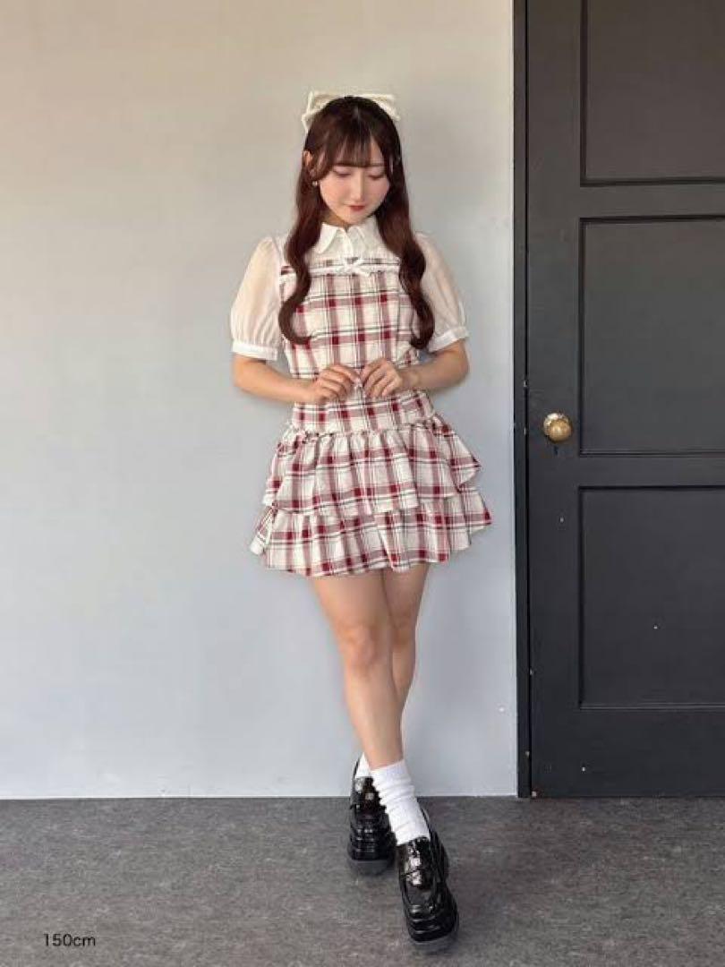 evelyn エブリン ドッキングティアードOP レッド evelyn ドッキングティアード OP 赤 レッド ワンピース エブリン