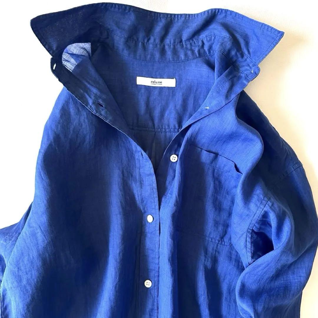 極美品 24SS♡ ジャーナルスタンダードレリューム ラミーシャツ 麻 ブルー