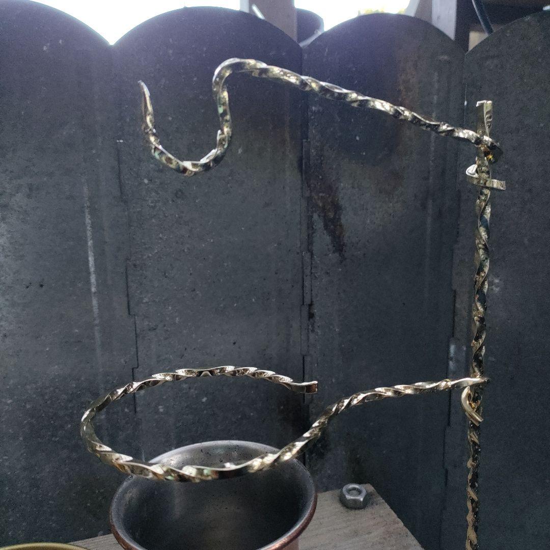 グレー　真鍮ランタンスタンド
