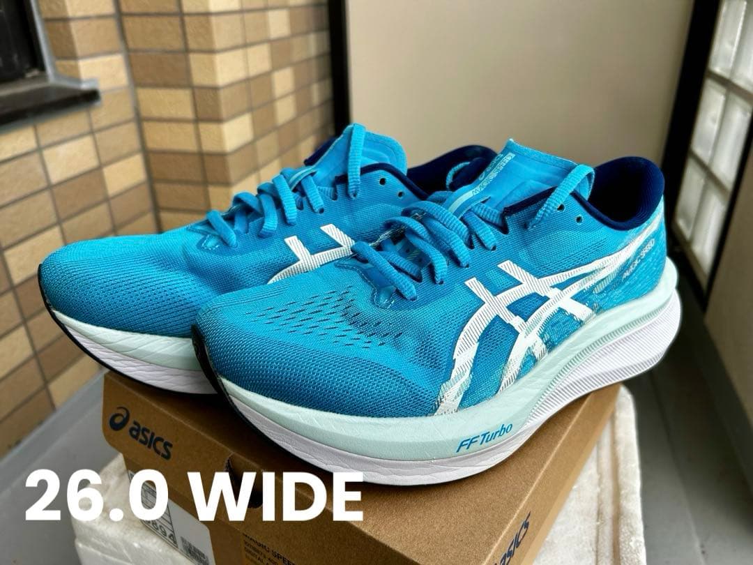 ASICS MAGIC SPEED4 WIDEランニングシューズ ブルーasics