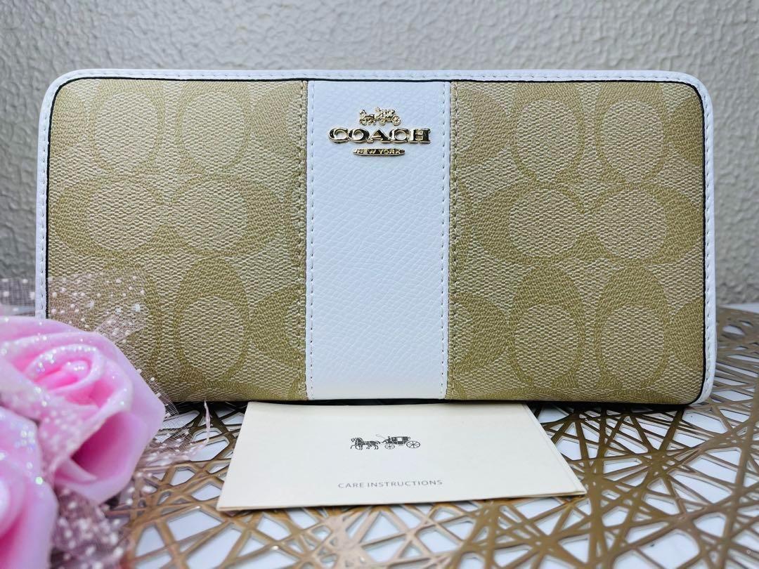 ブランド新品COACH長財布コーチ財布カーラー　ベージュ