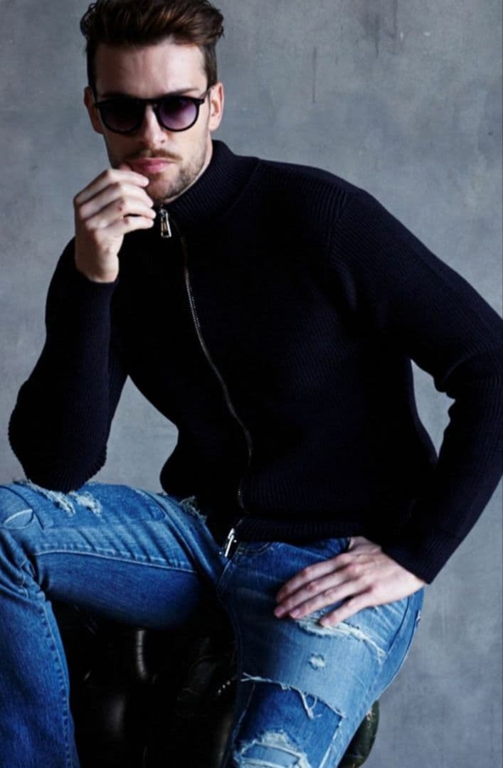 1piu1uguale3 DRIVERS ニット ブラックL 1piu1uguale3