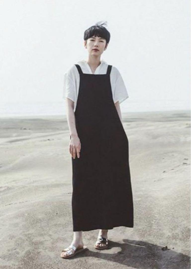 福袋 新品 fog 黒 マリアエプロンドレス work linen サロペット・オーバーオール・オールインワン