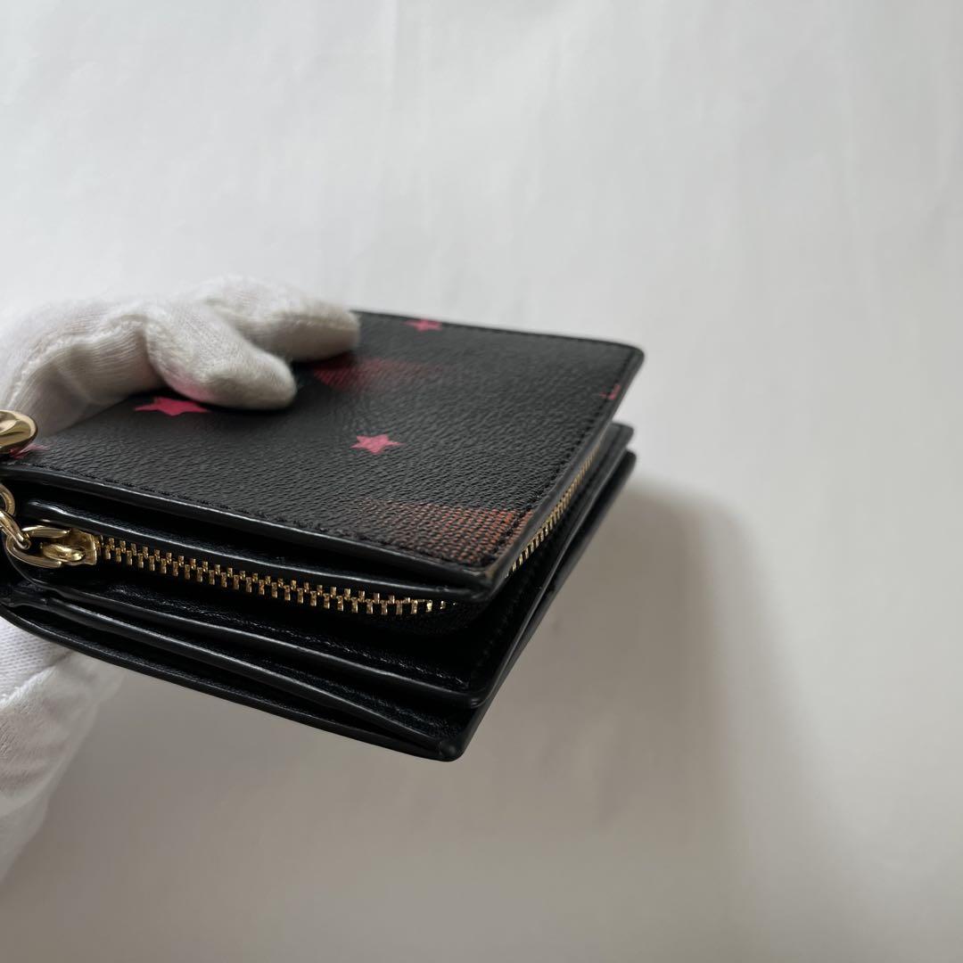 COACH コーチ　二つ折り財布　C7297 スター　星柄　ブラック　レザー COACH コーチ 二つ折り財布 C7297 スター 星柄 ブラック レザー
