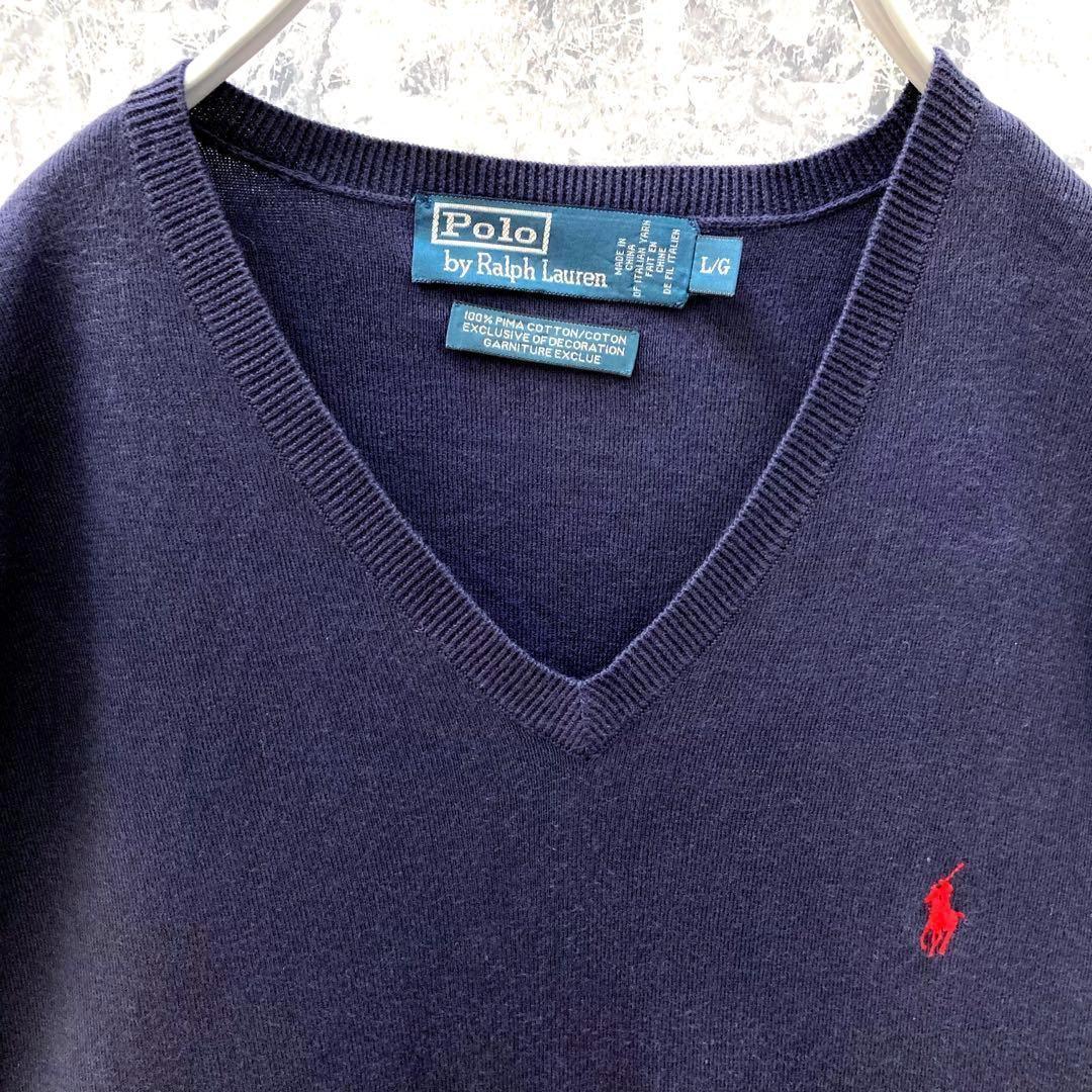 IS151【大人気】ポロバイラルフローレン刺繍ピマコットン薄手Vネックジレベスト