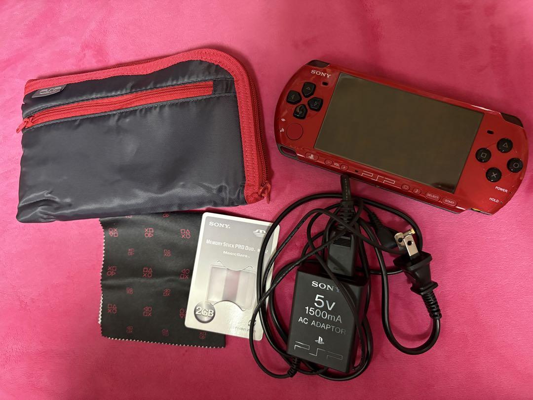 PSP-3000 レッドモデル ACアダプター付き