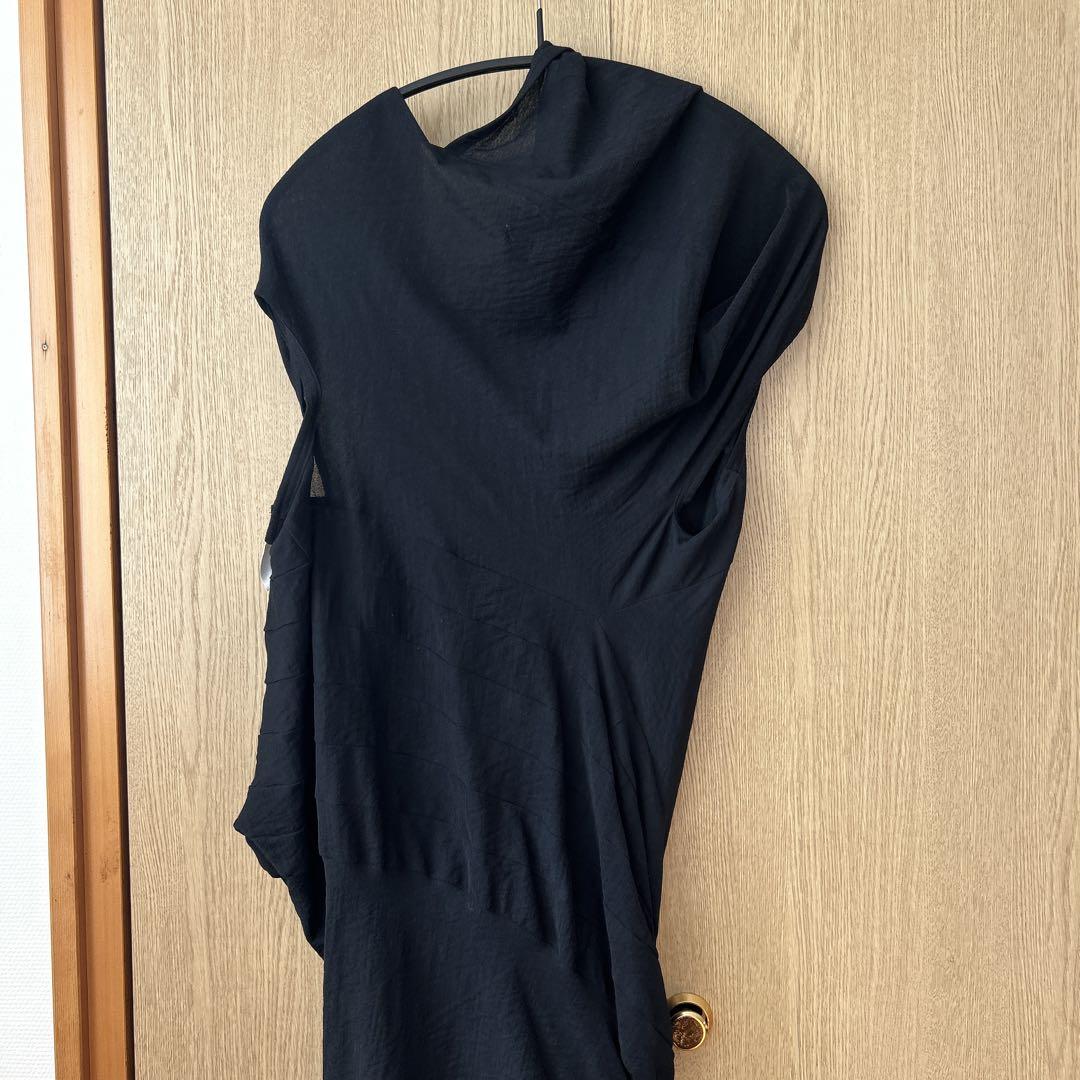 JUNYA WATANABE ブラック ドレープ　ニットワンピース M