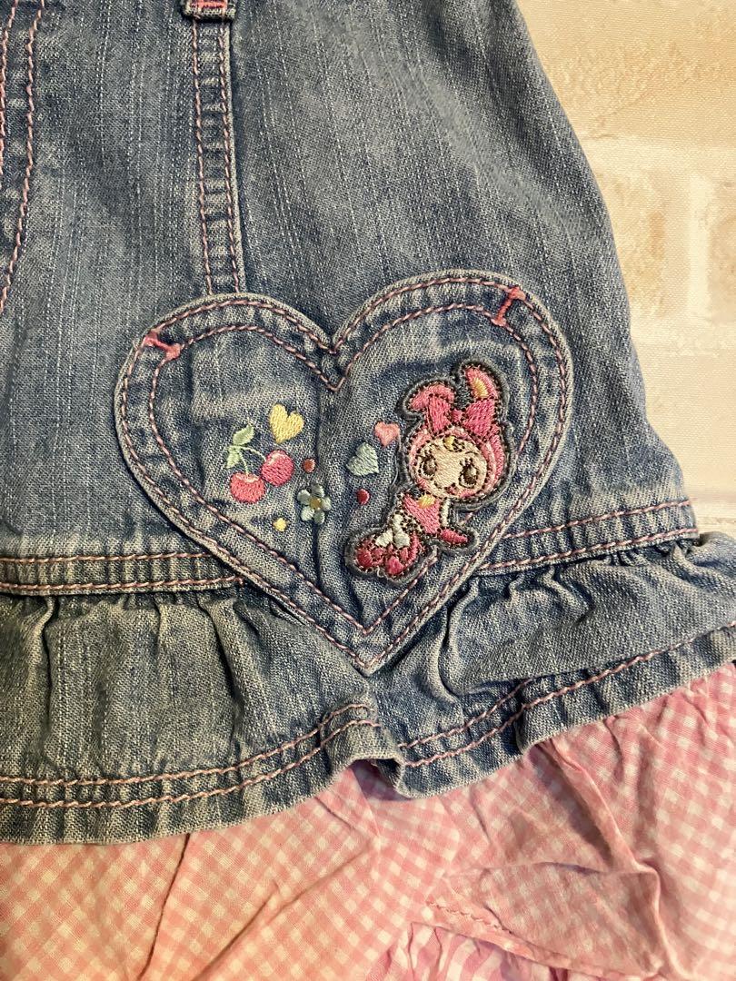 メゾピアノ ベリエちゃん デニムスカート ハート 刺繍 130