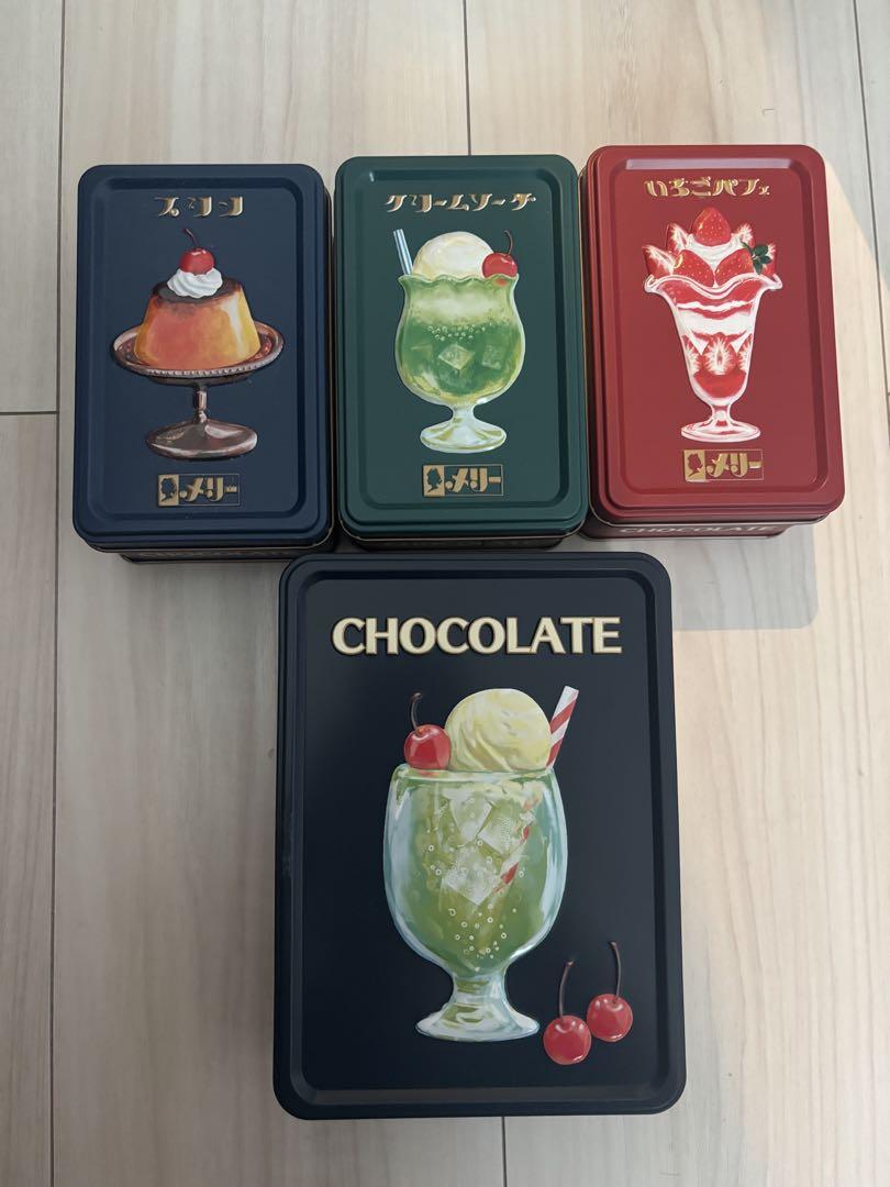 メリー　クリームソーダ缶　プリン缶　いちごパフェ缶　セット