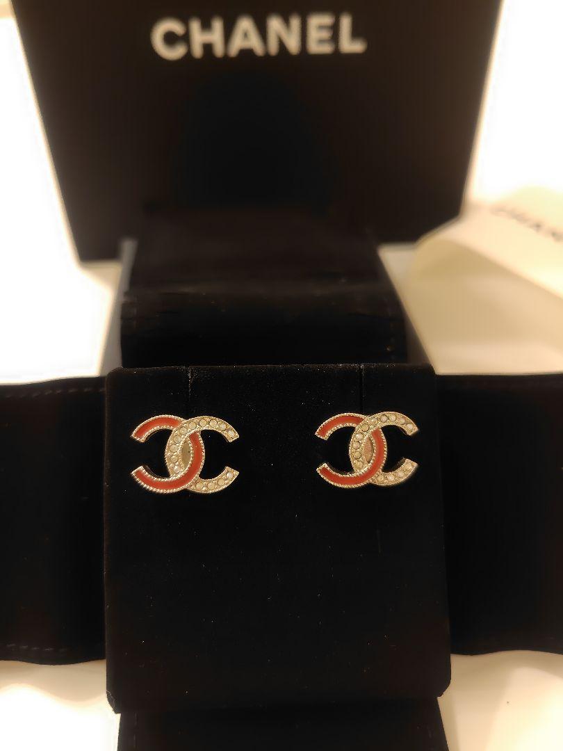 【美品】シャネル CHANEL CCロゴピアス ピンク/シルバー