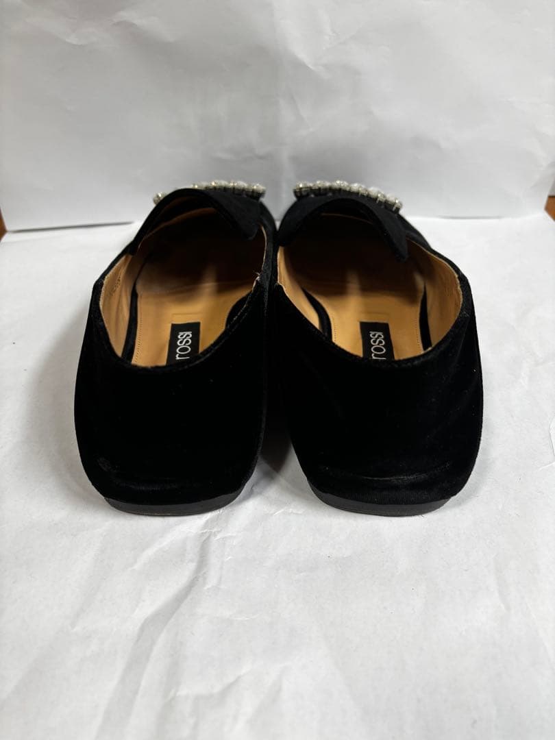 sergio rossi セルジオロッシ ブラックベルベットフラットシューズ sergio rossi セルジオロッシ ブラックベルベットフラットシューズ