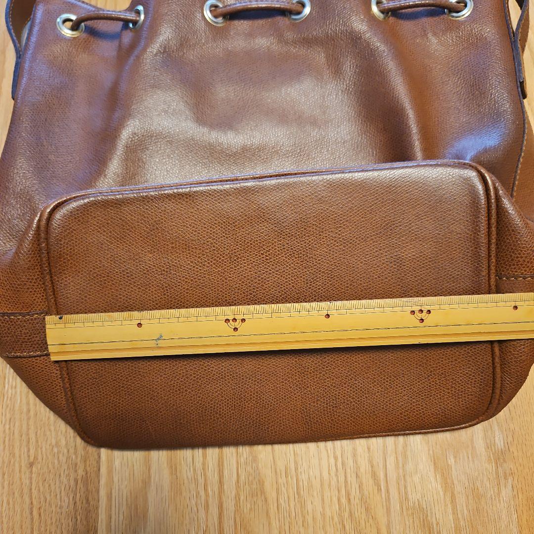 マックスマーラ ブラウン レザー バケットバッグ