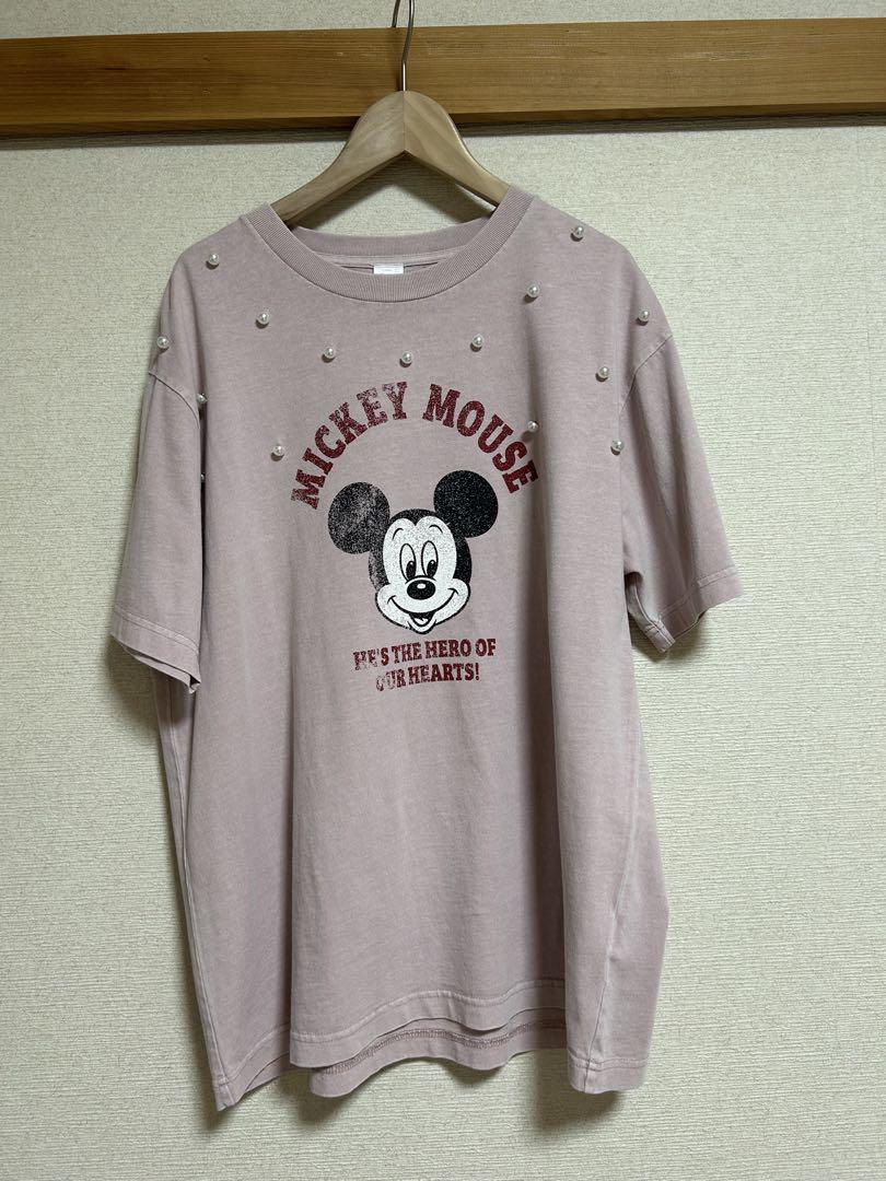 CADUNE ミッキーマウス パール付きTシャツ ピンク - メルカリ