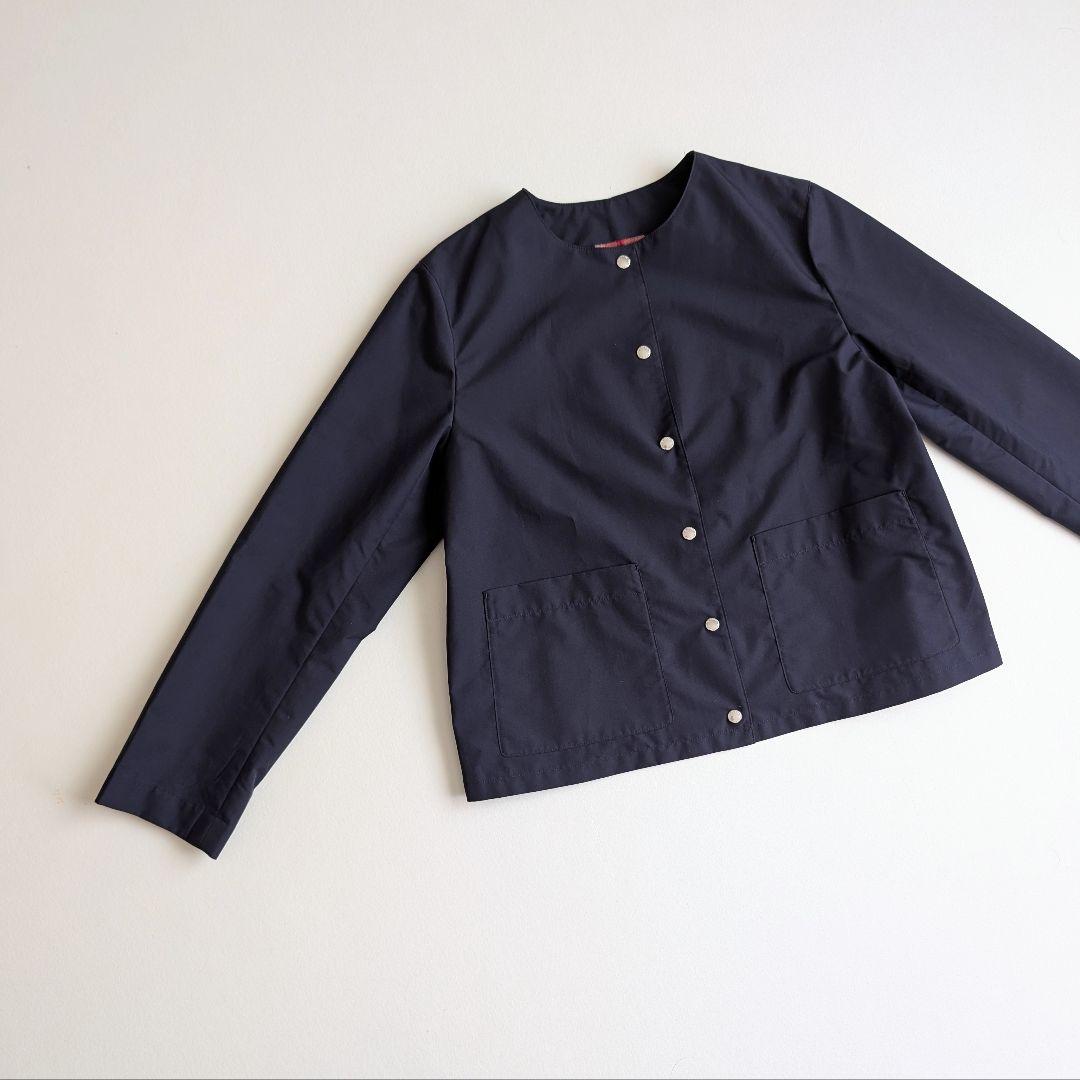MACKINTOSH LESLIE ノーカラーショートジャケット ネイビー