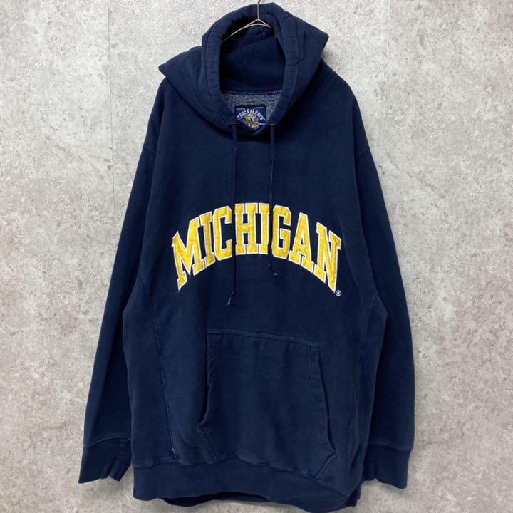 格安新作登場 希少 USA輸入90s ミシガン大学 刺繍カレッジスウェットパーカー L〜XL PBLVU-m53338289536 格安得価