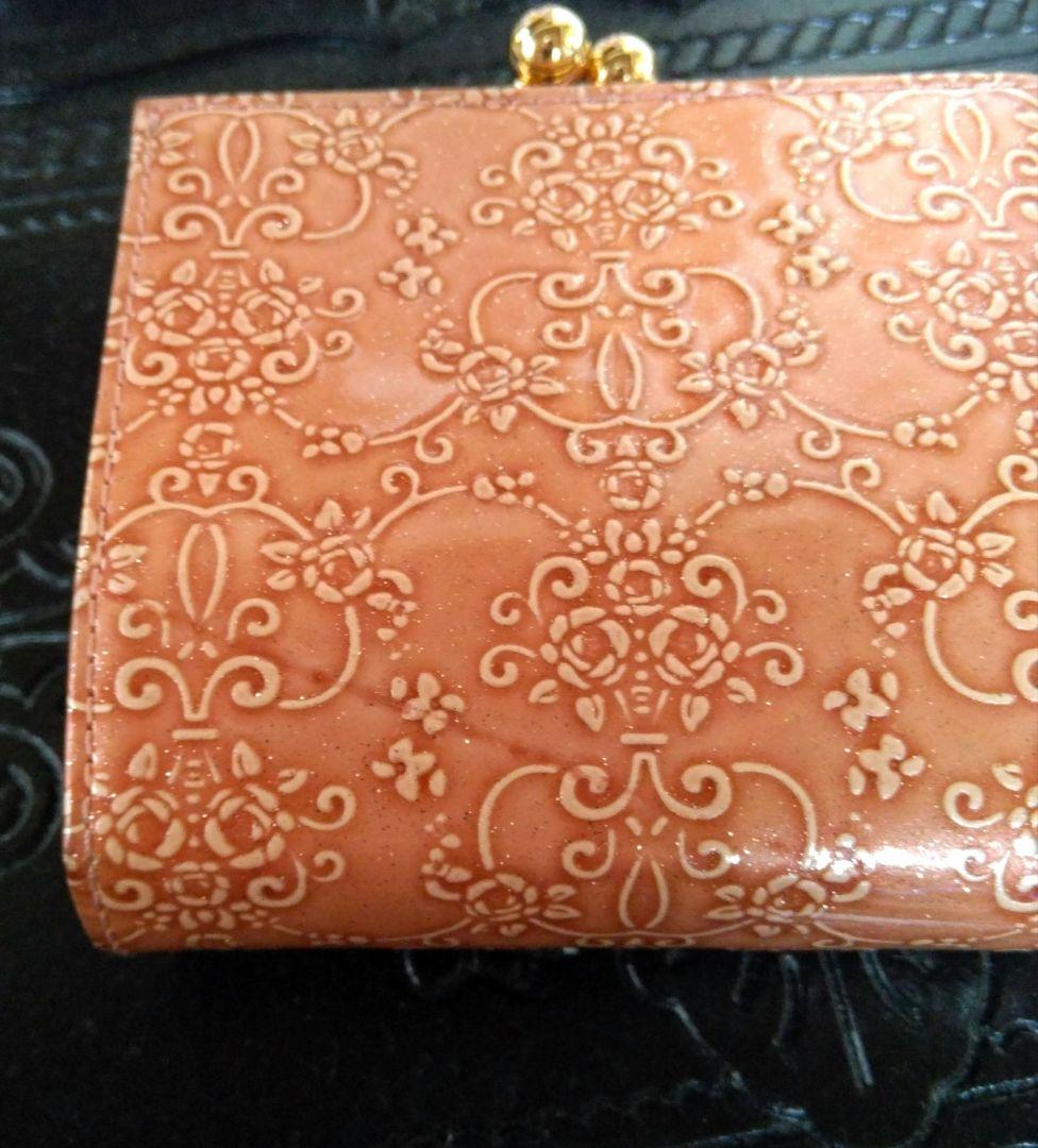 最も優遇 ANNA SUI ルーミー エンボス加工 花柄 三つ折り財布 ピンク 小物