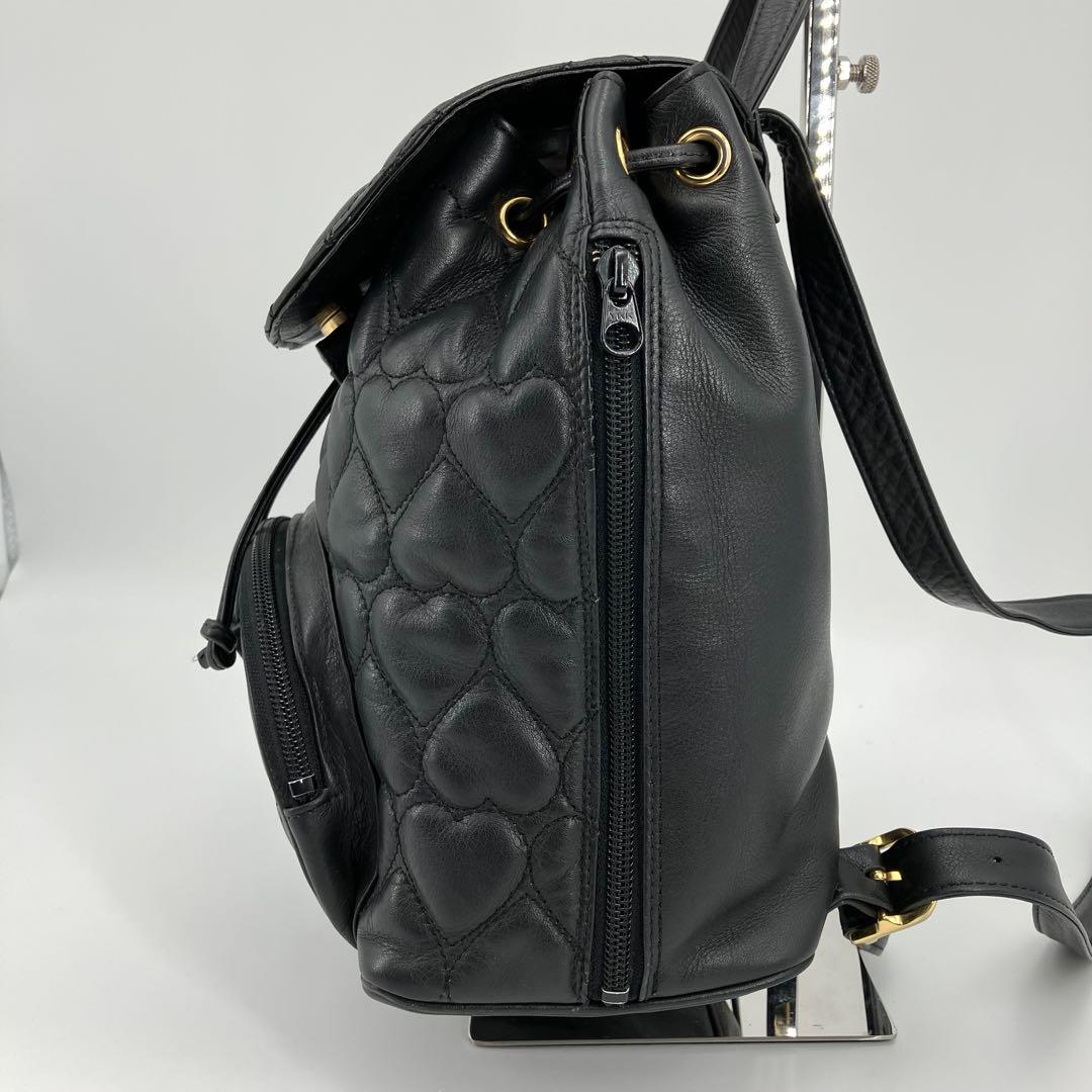 MOSCHINO キルティングリュック ブラック モスキーノ リュックサック バックパック キルティング ハート