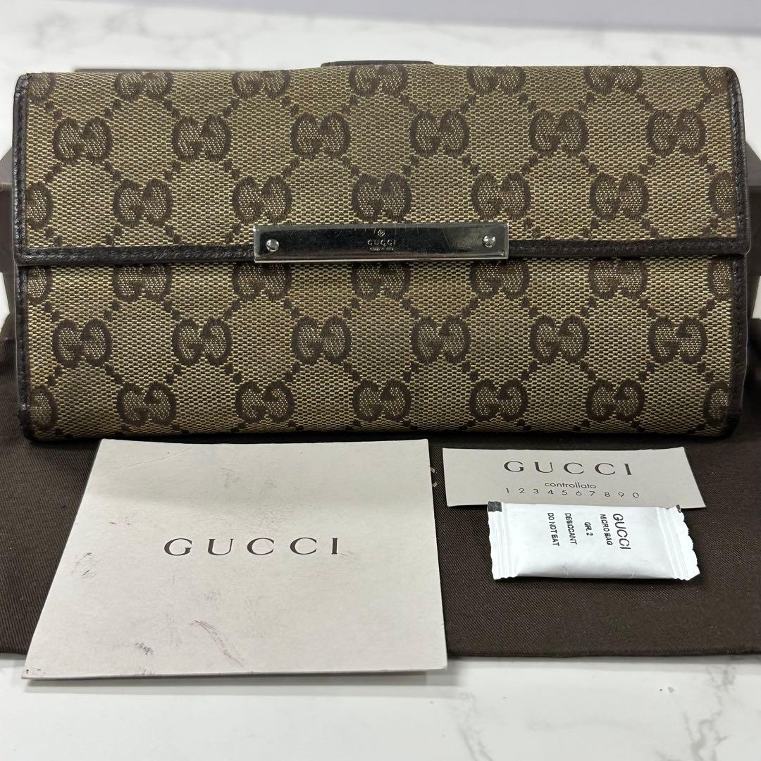 新品同様‼️ グッチ GUCCI 財布 二つ折り 長財布 GGキャンバス