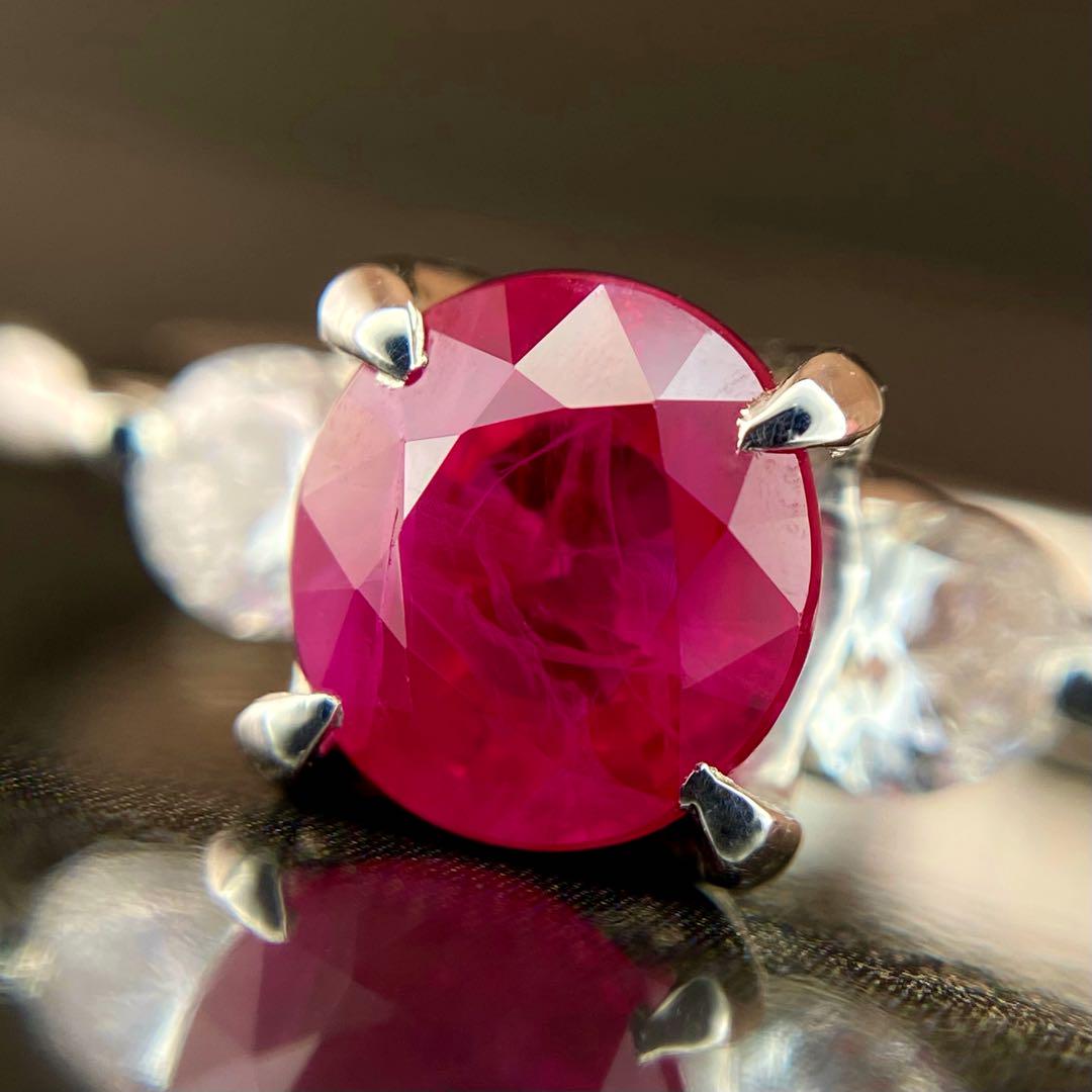 天然 ビルマ産 ルビー ダイヤモンド 計1.64ct GIA産地証明 レッド