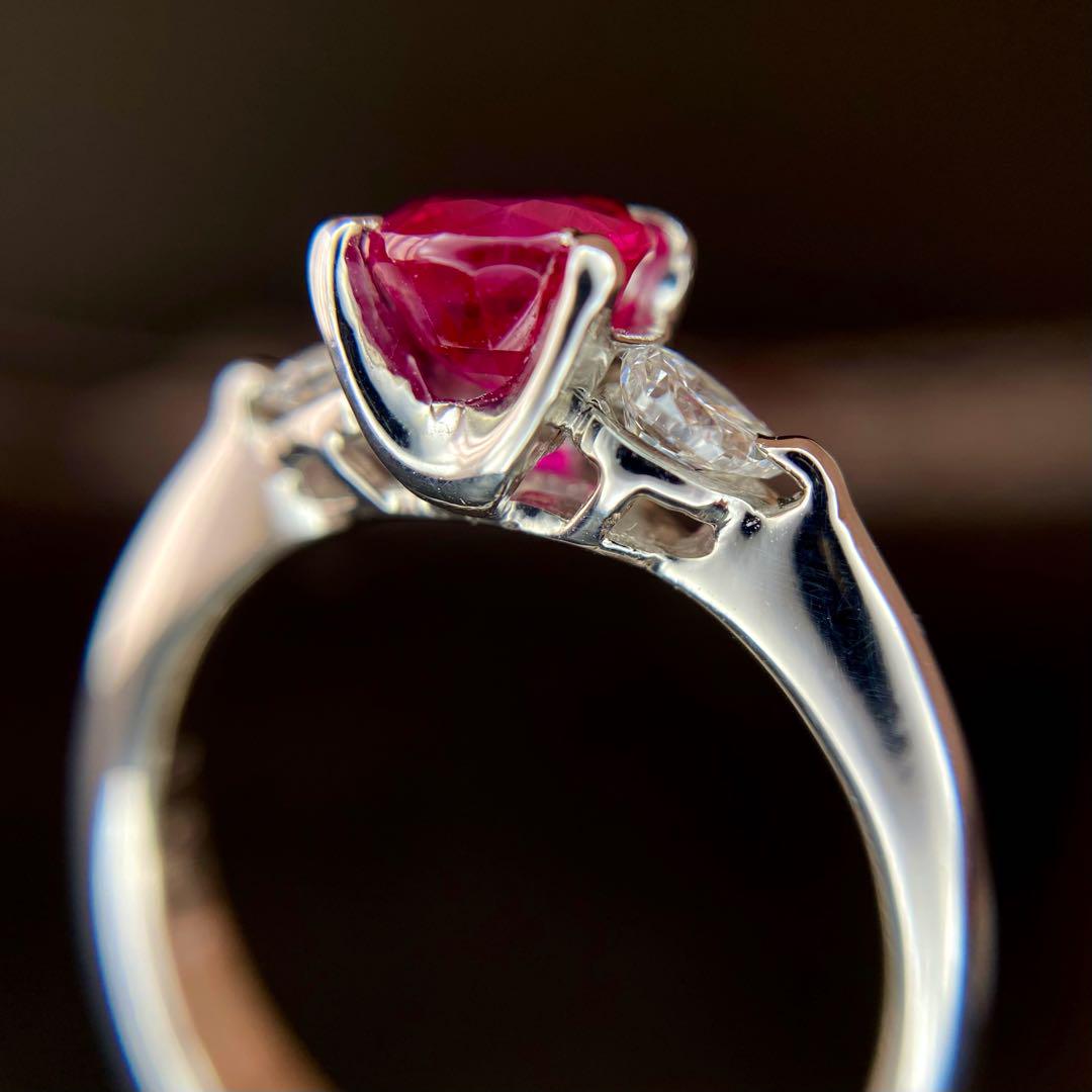 天然 ビルマ産 ルビー ダイヤモンド 計1.64ct GIA産地証明 レッド
