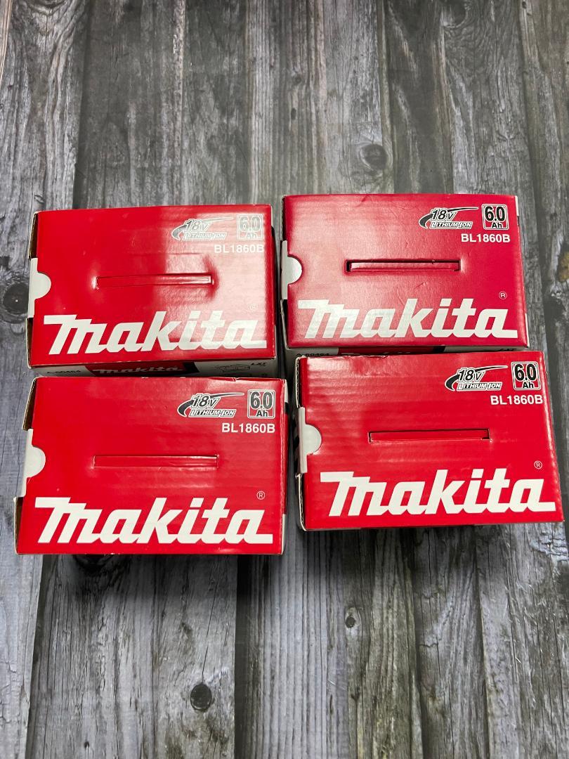 Makita 18V バッテリー BL1860B 4個　新品　未使用