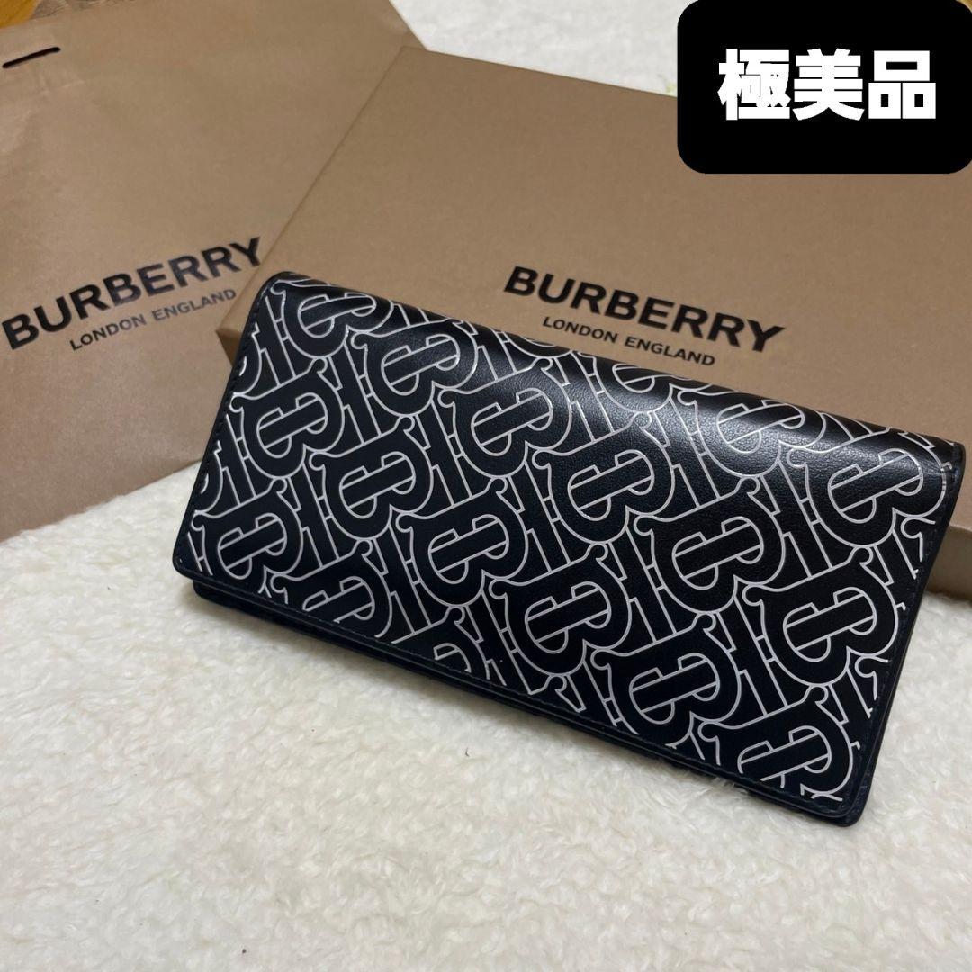 BURBERRY バーバリー 長財布 折り財布 総柄 ブラック 極美品