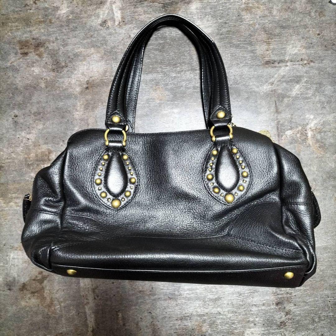 ANNA SUI 黒 ハンドバッグ 蝶のチャーム付き - メルカリ