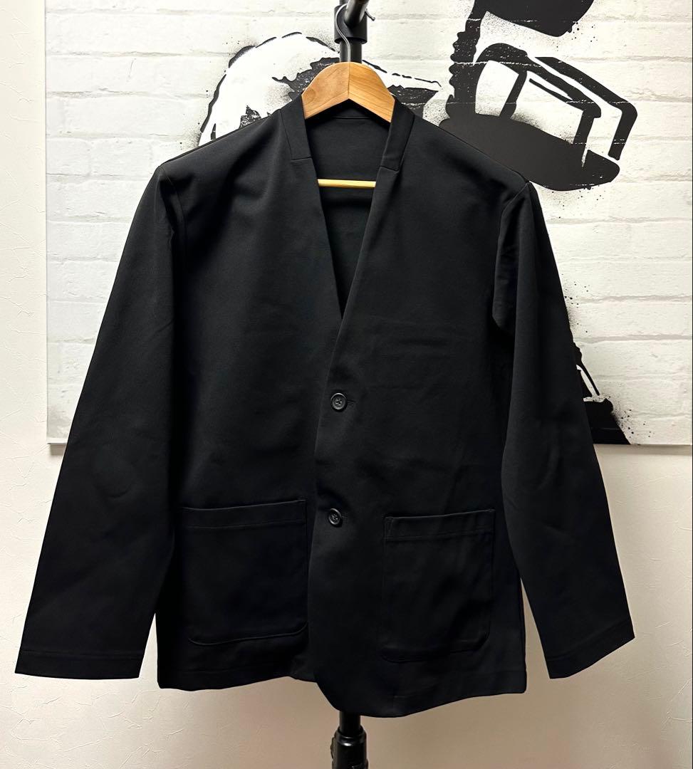 グンゼGUNZEボディワイルドBODYWILDストレッチノーカラージャケットBK