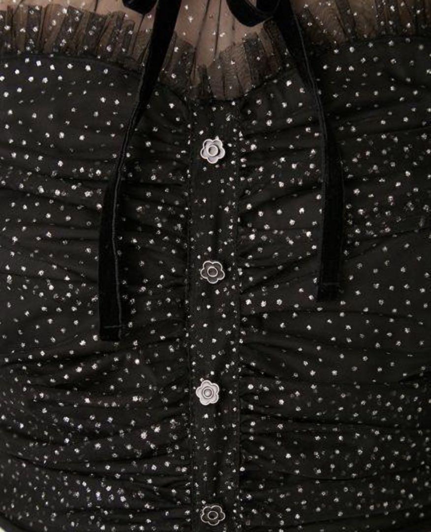 【LILY BROWN×MARY QUANT】ベルト付きドットチュールドレス 1
