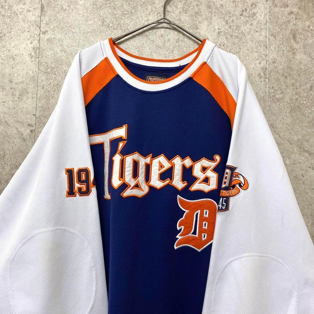 【激レア3XL☆US輸入】MLBタイガース 両面刺繍ゲームシャツ ホワイト