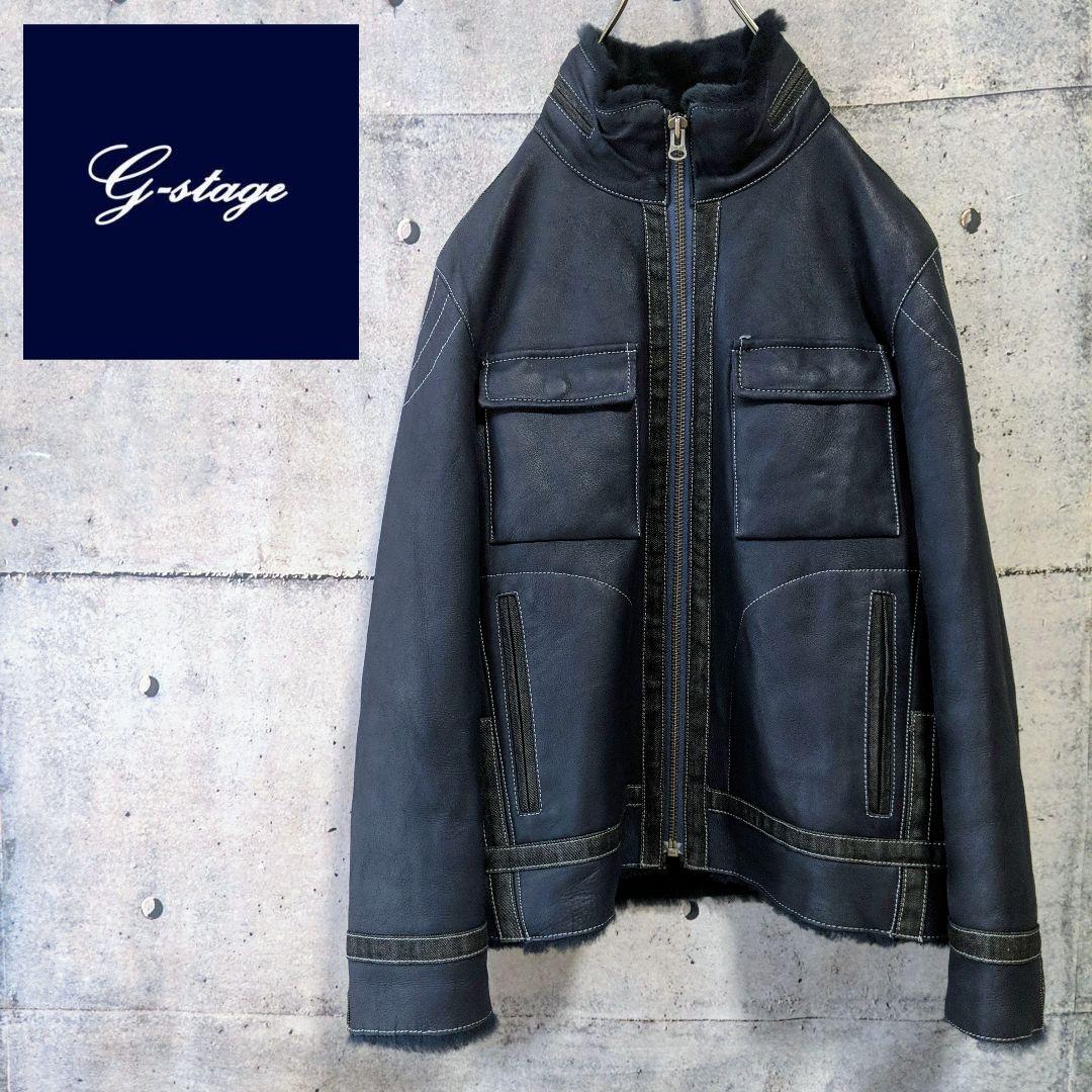 人気が高い G-STAGE シープレザーボアジャケット ムートン レザー 美品の通販 羊革 プールオム ラムジャケット M 5351 347 レザージャケット