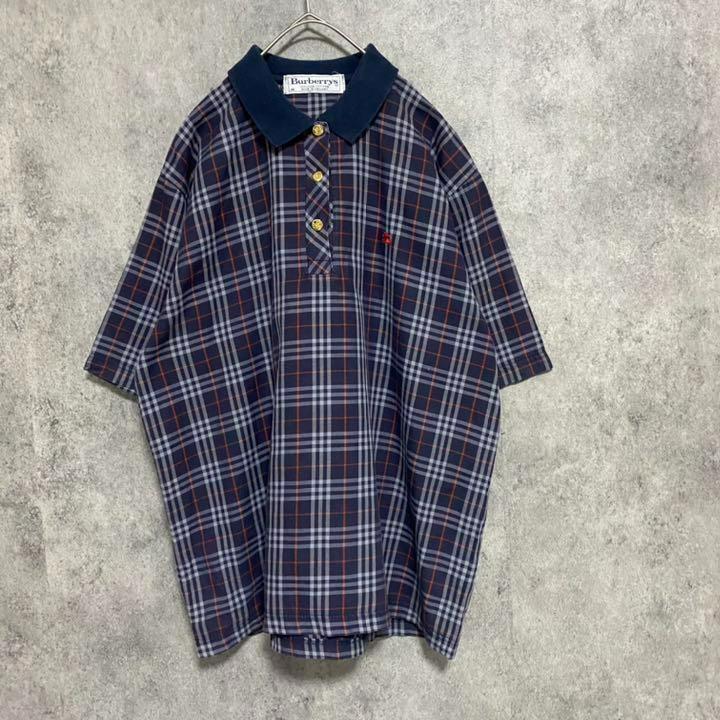 レア80s90s☆Burberrysバーバリー ノバチェック半袖シャツ 金