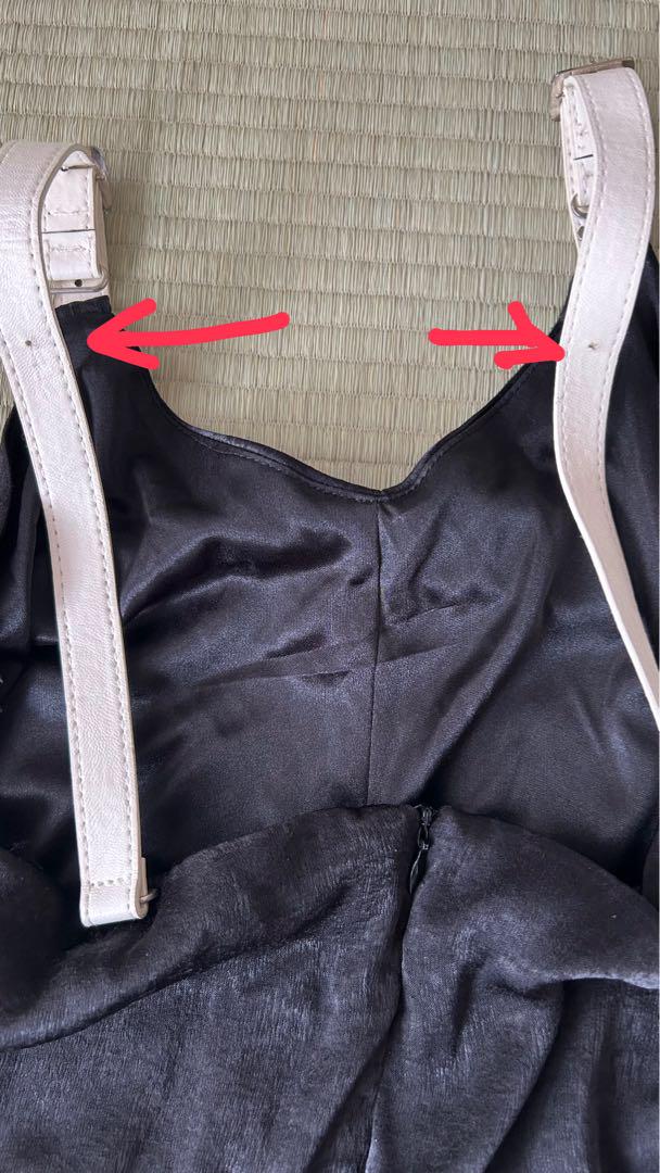 aclent ベルトサテンワンピース　belt satin one piece