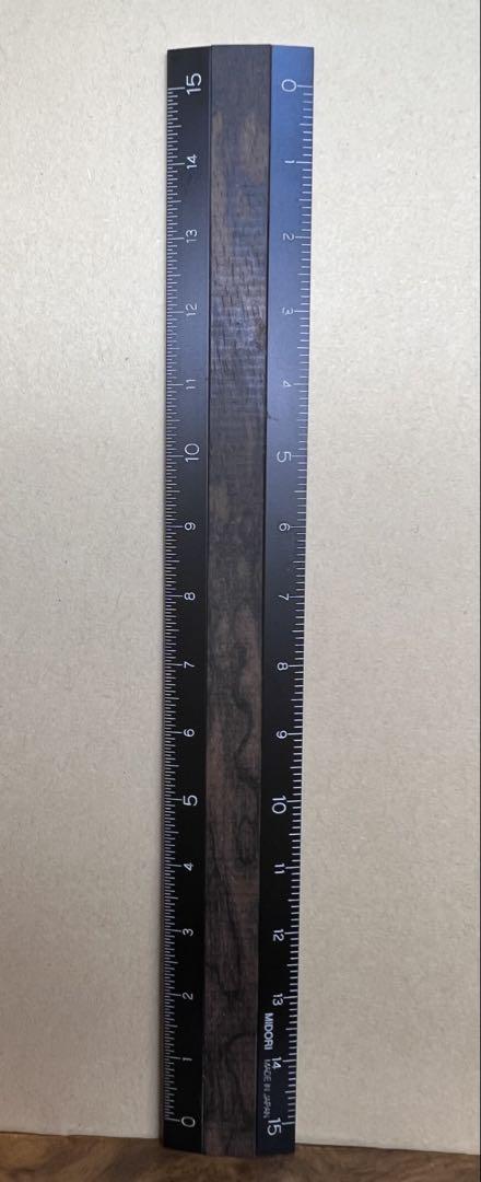 Midoriアルミアンドウッド定規カスタム未使用黒柿孔雀杢小豆杢