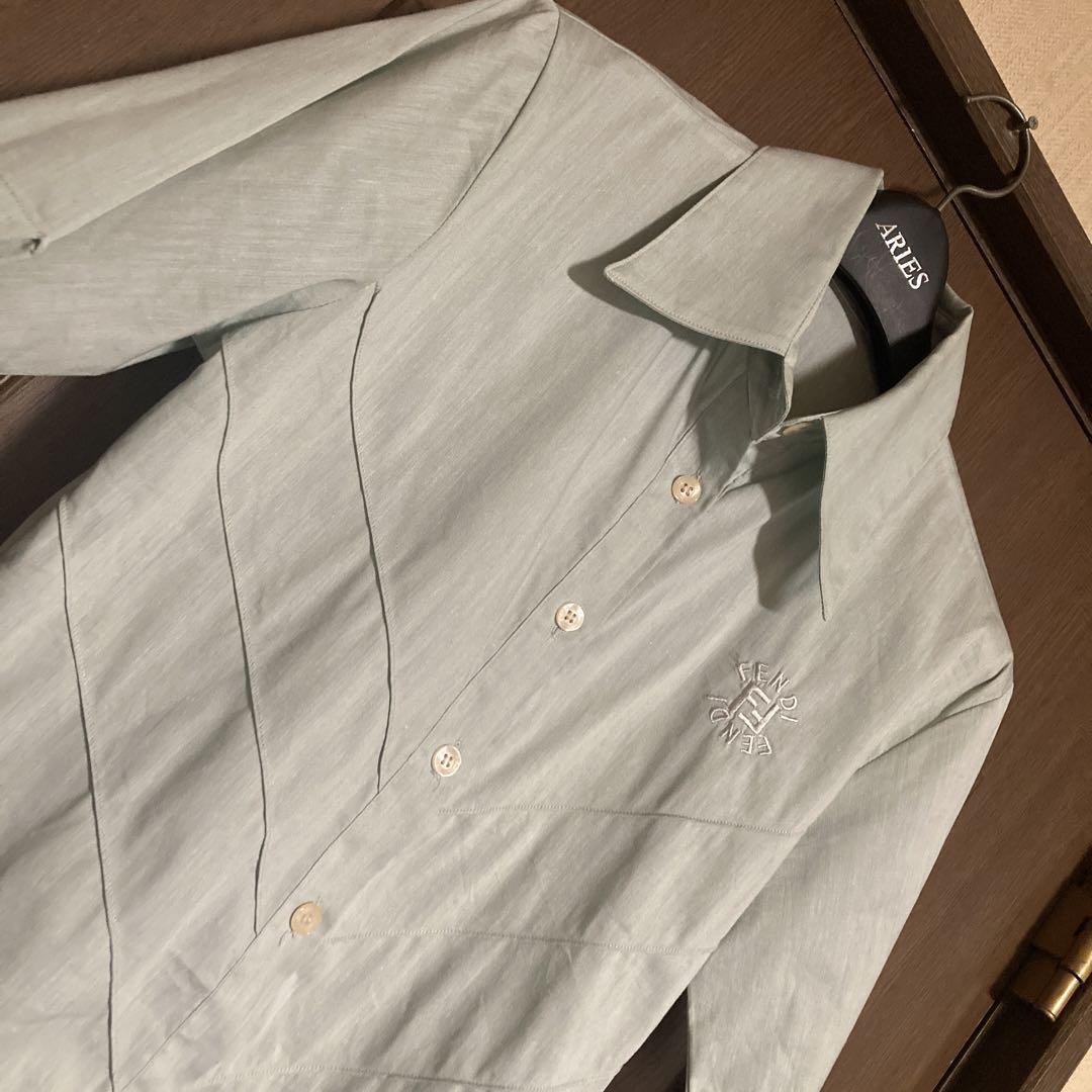 【クーポン対象外】 80's FENDI 素敵なサマードレスシャツ ITALY製 ¥16999→現 トップス