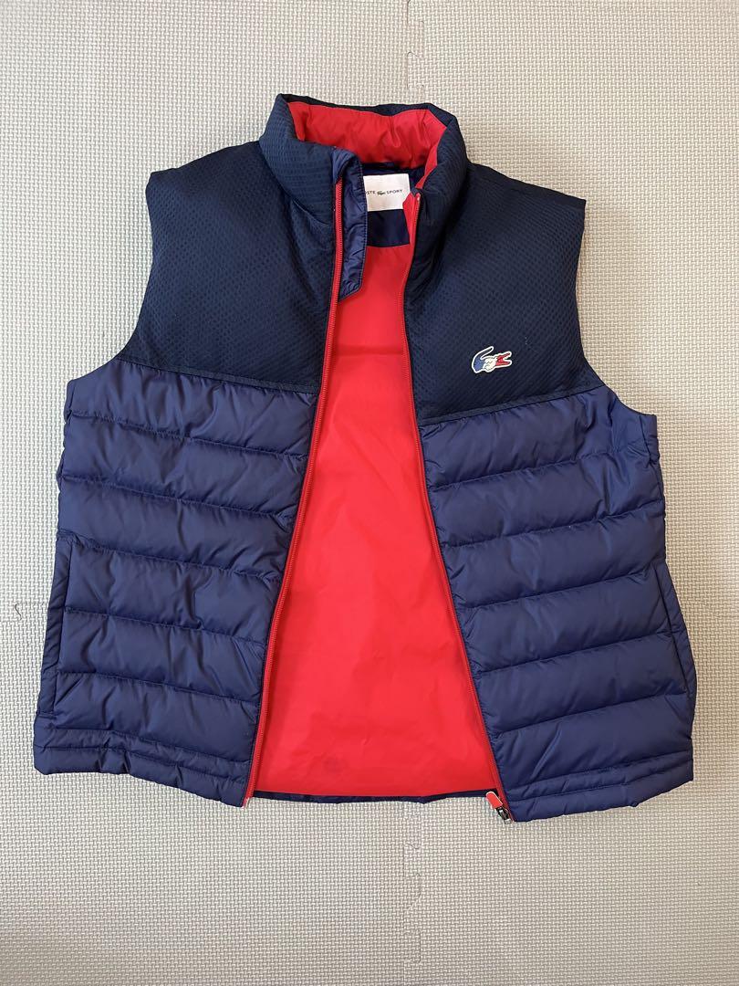 LACOSTE ラコステ ワンポイントロゴ ダウンベスト ネイビー Mサイズ相当 セール】ピケダウンベスト（ダウンベスト）｜LACOSTE（ラコステ