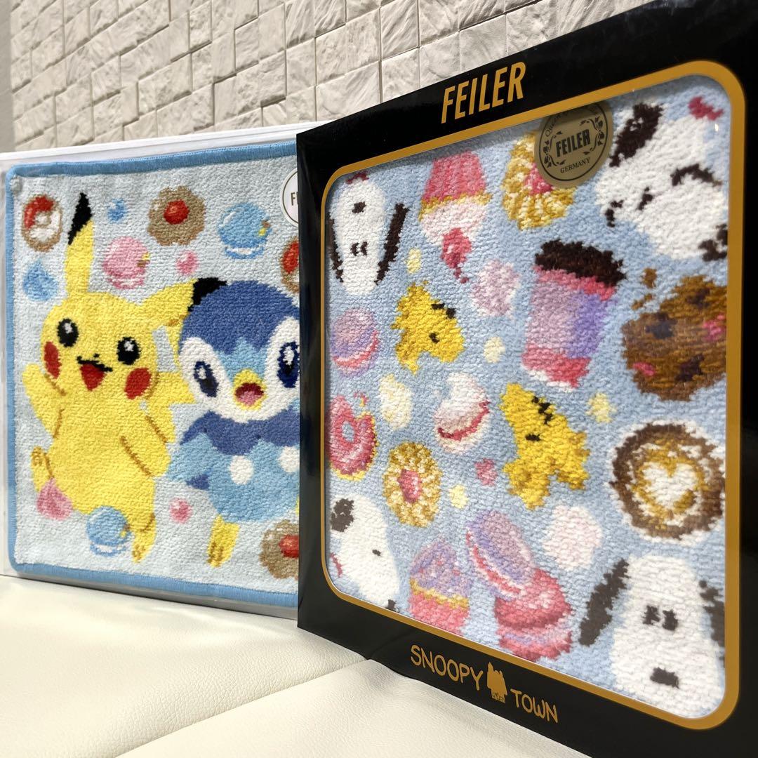 FEILER フェイラー PEANUTS スヌーピー ポケモン ハンカチ 2点