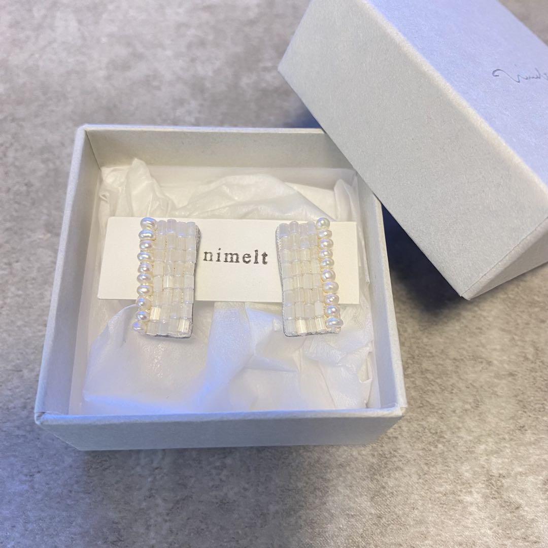 nimelt ピアス white vintage x pearl