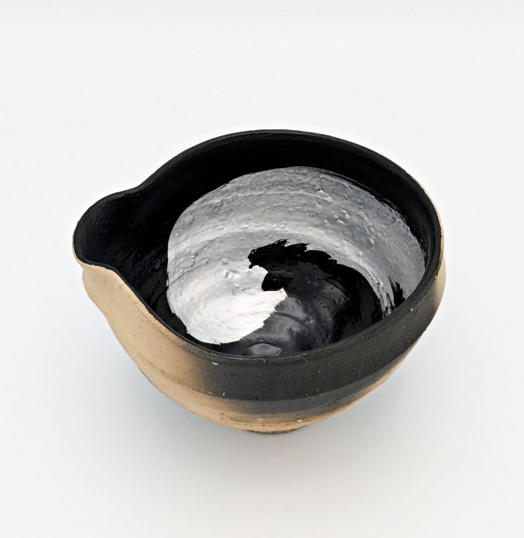 ☆未使用美品 黒陶銀彩水差し【陶芸家 坂田甚内 作品】30年程前