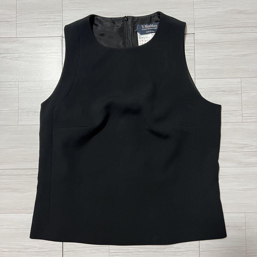 S MaxMara エスマックスマーラ ブラック ノースリーブ チュニック 36