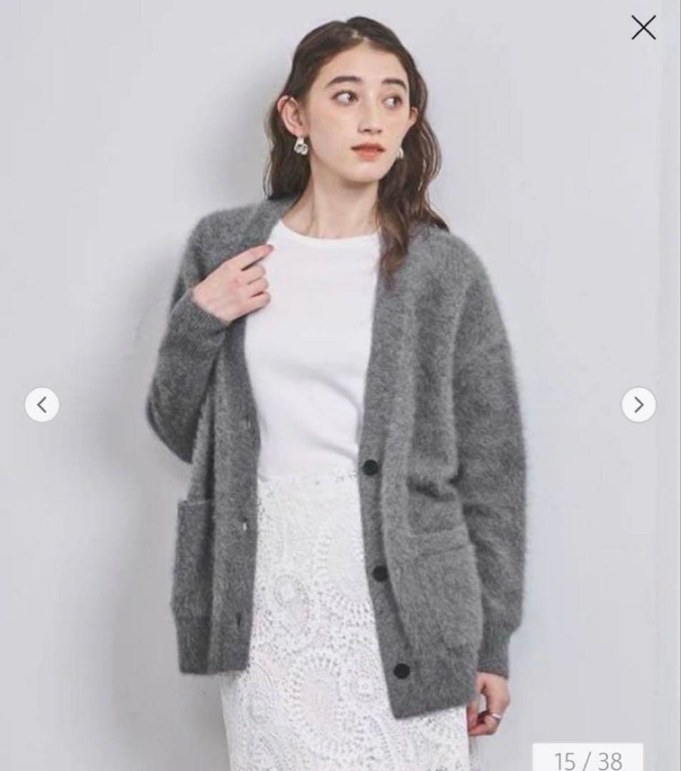 美品UNITED ARROWS フォックス カシミヤ ポケットニットカーディガン 美品UNITED ARROWS フォックス カシミヤ ポケットニットカーディガン