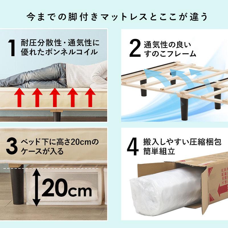 送料込 マットレスベッド セミダブルサイズ ボンネルコイル すのこ