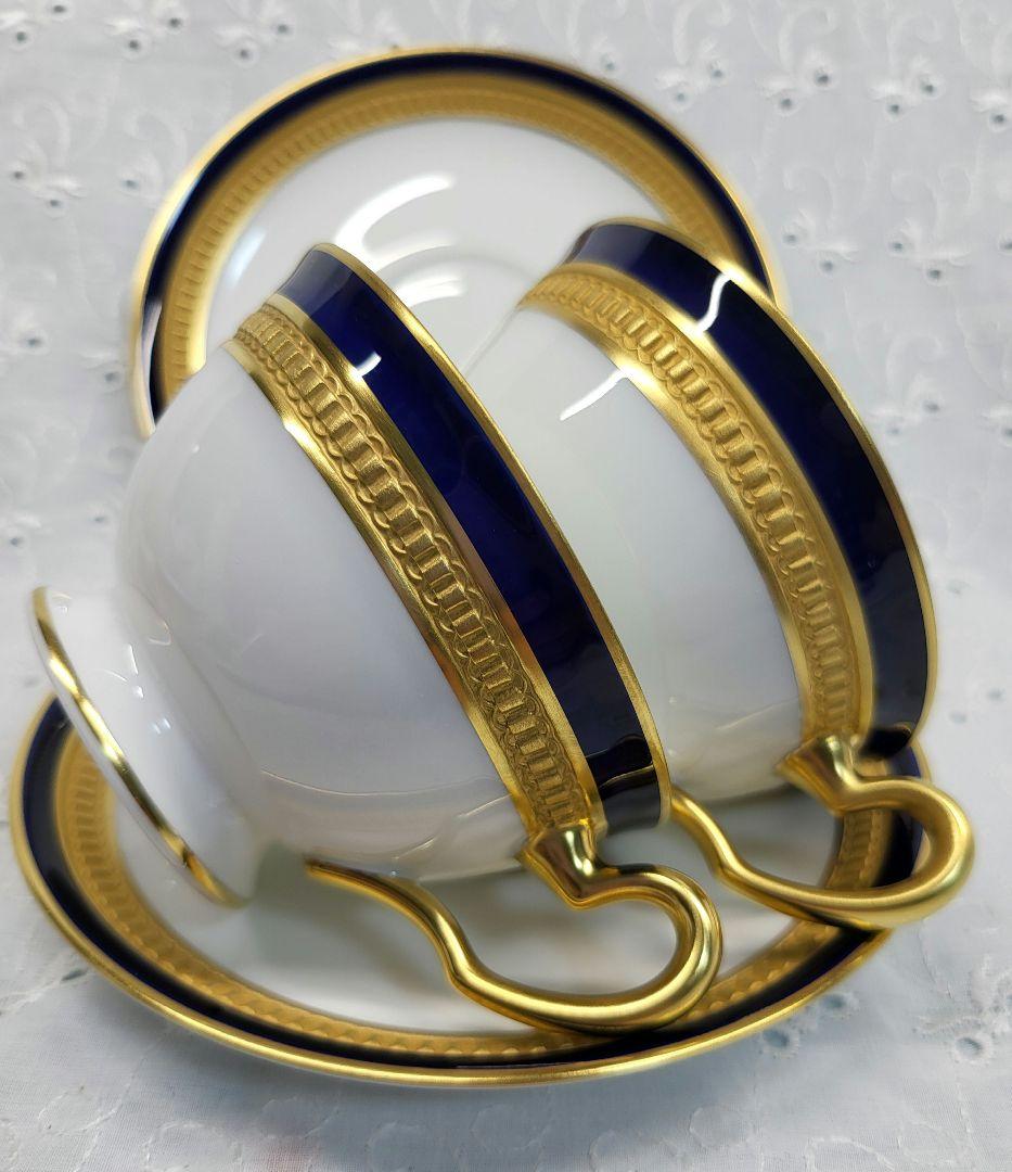極美品✨大倉陶園 最高級✨ロイヤルクラウンブルー カップ&ソーサー OKURA