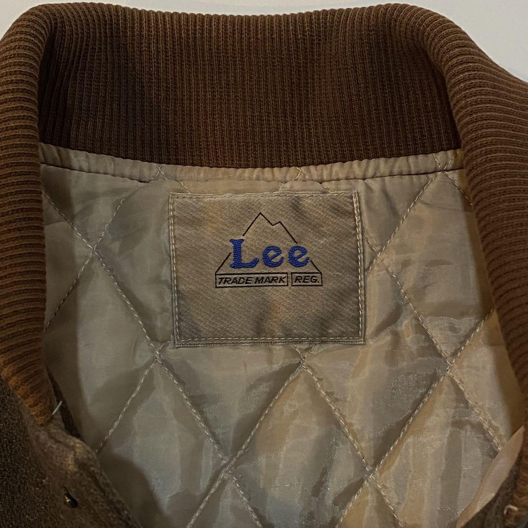 00s Lee リー 袖レザーウールスタジャン ブラウン メンズL
