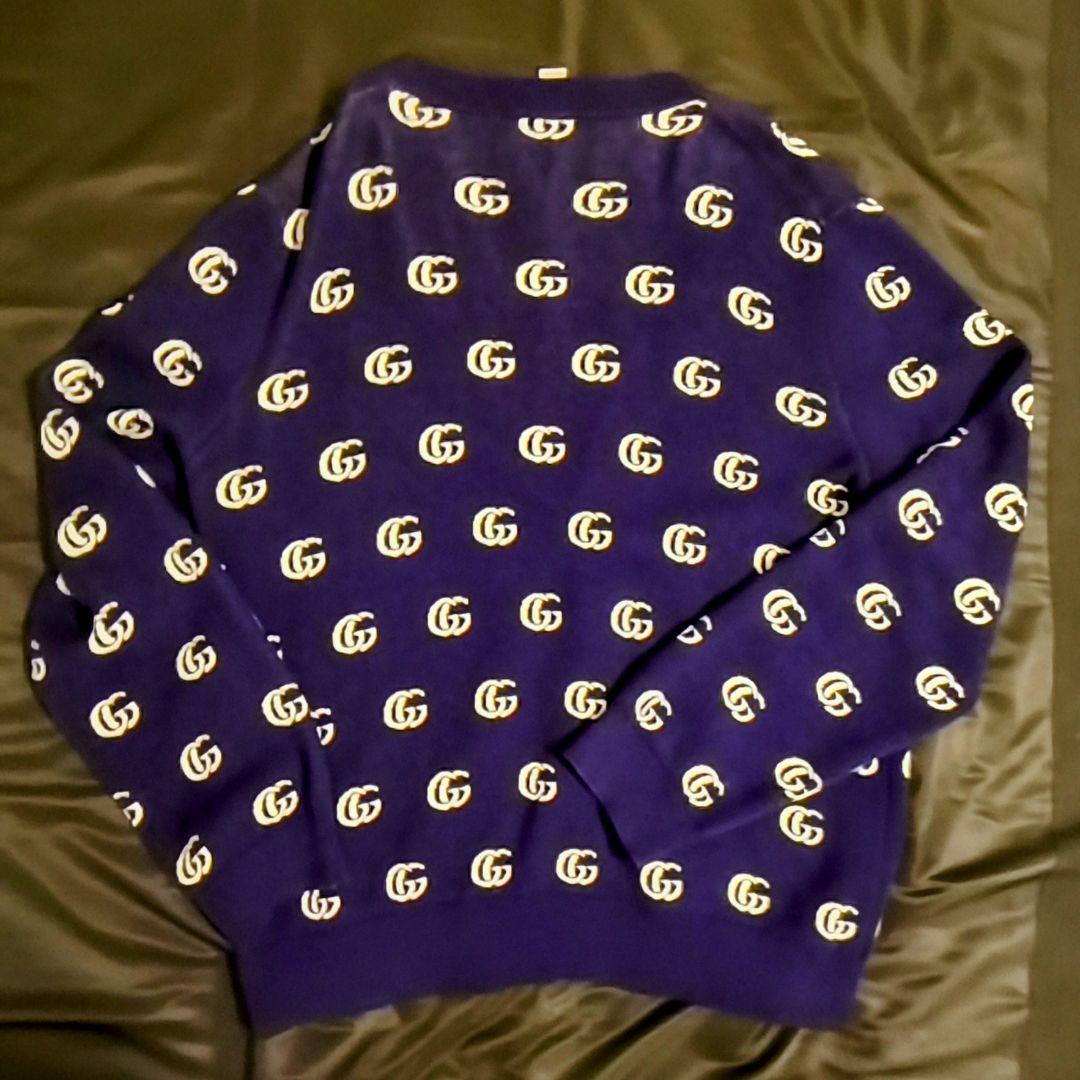 GUCCI GGロゴ ニットカーディガン ネイビー XXXL（希少サイズ