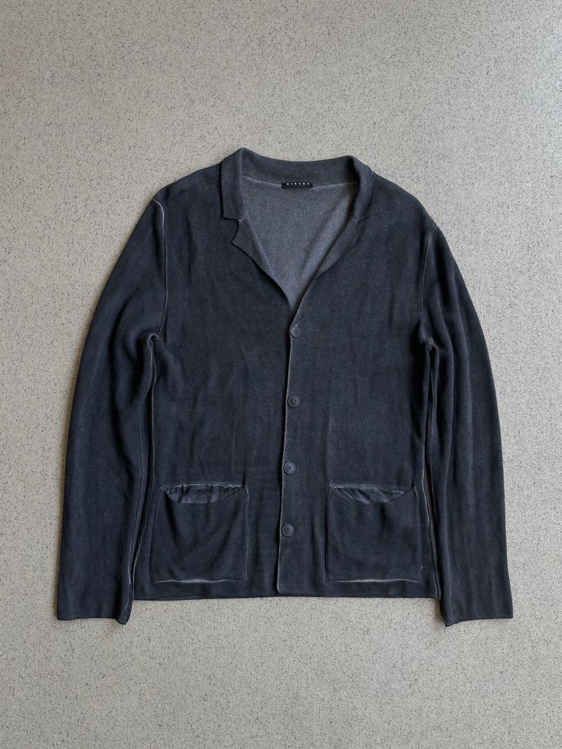 painted design knit button jacket