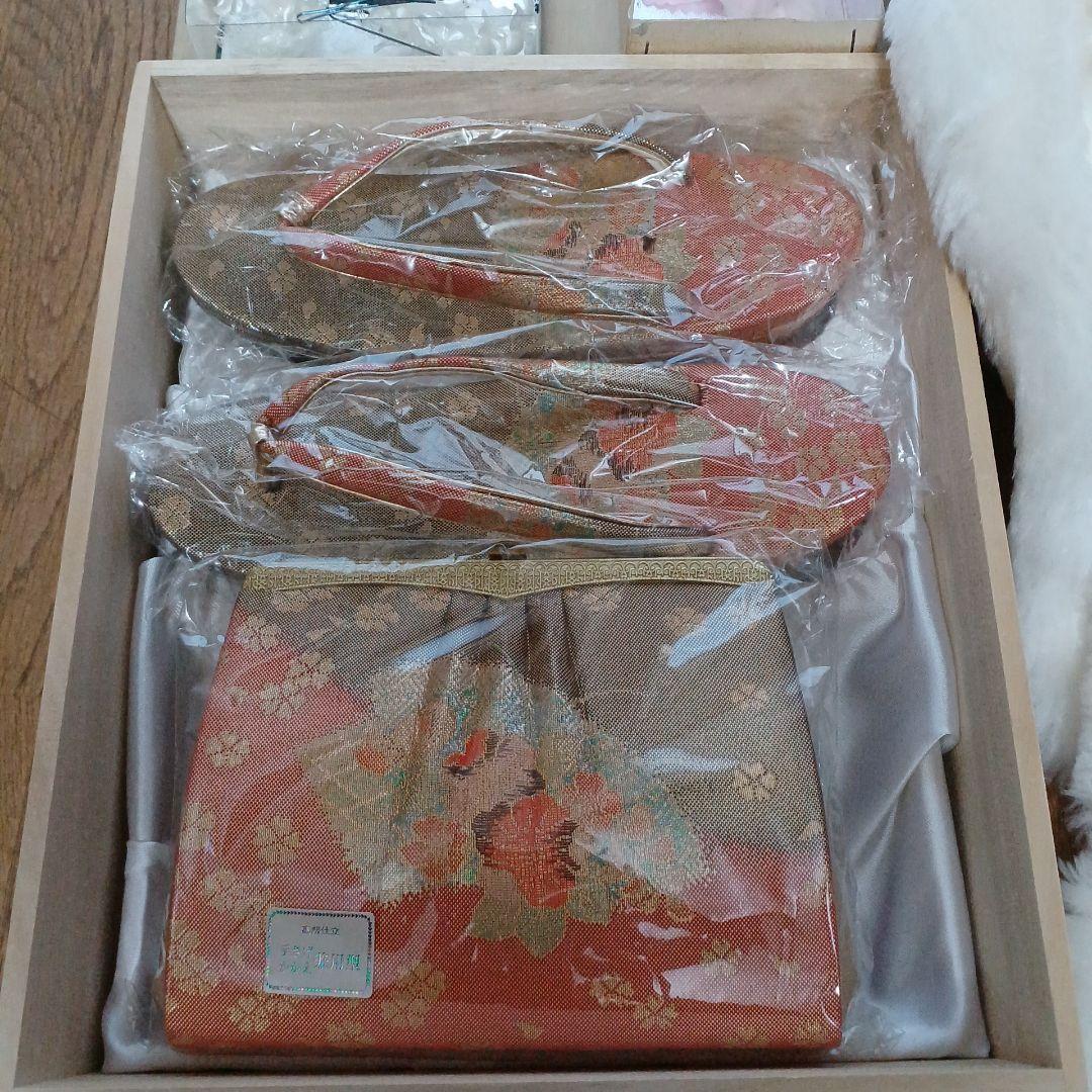 和装用バッグ 草履 　ショール（ファー）髪飾り　セットまとめ売り