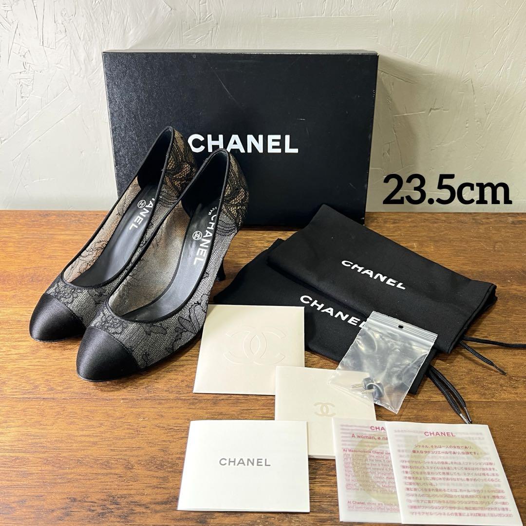 極美品 CHANEL 総レース花柄 パンプス ヒール ココマーク - メルカリ